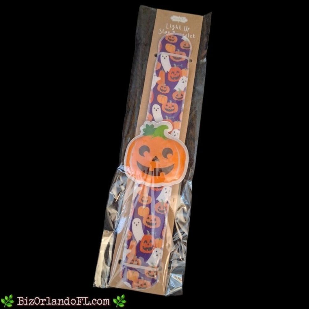 Mud Pie Light Up Halloween Slap Bracelet ** PUMPKIN **